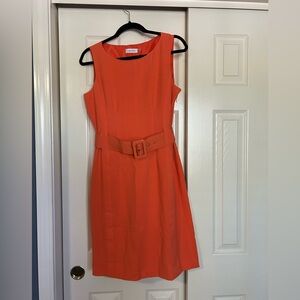 CK dress size 8 orange color.